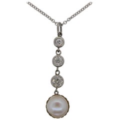 Natural Pearl Diamond Antique Pendant