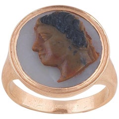 Antique Cameo Ring of a Native American Indian