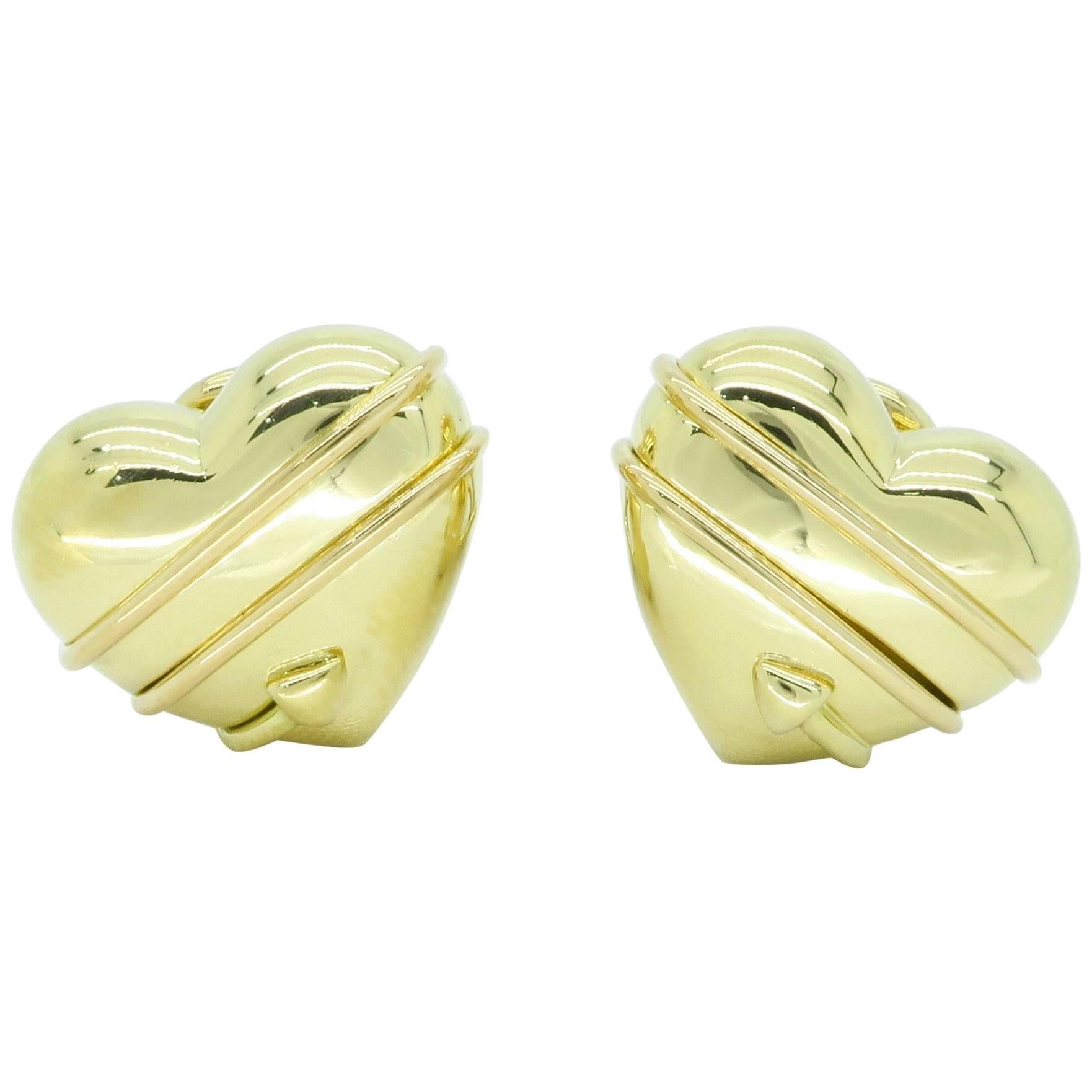 18 Karat Yellow Gold Tiffany & Co. Cupid Earrings