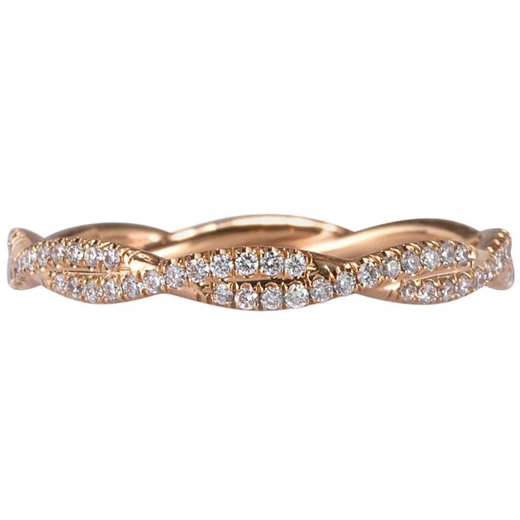 Mark Broumand 0.50ct Round Brilliant Cut Diamond Eternity Band in 18k Rose Gold