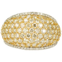 18 Karat Two-Tone Gold Diamond Dome Ring
