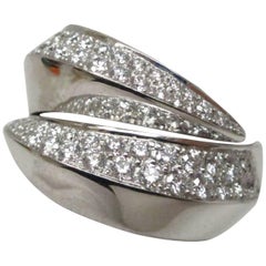 Cartier 18 Karat White Gold and Diamond Bypass Panthere Ring