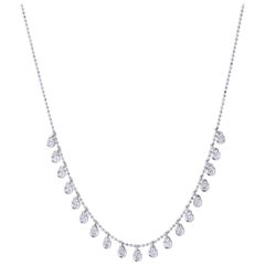 1.54 Carat Diamond Bezel-Set Swivel Drop Necklace