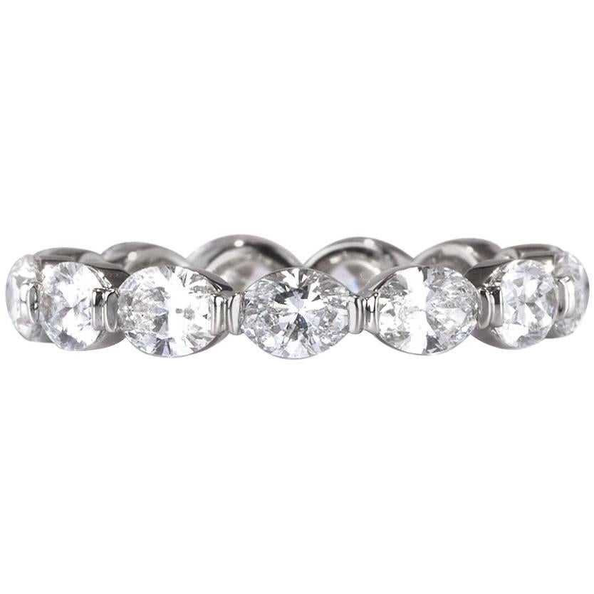 Mark Broumand 2.60 Carat Oval Cut Diamond Eternity Band in 18 Karat White Gold