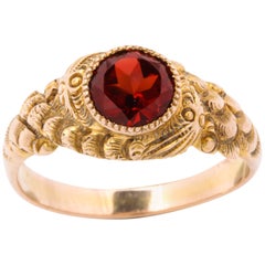 Antique Victorian Garnet Double Serpent Ring