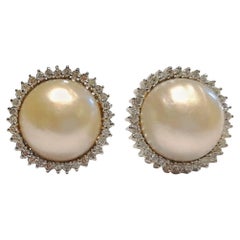 Classic Mabe Perle und Diamanten 18 Karat Weißgold