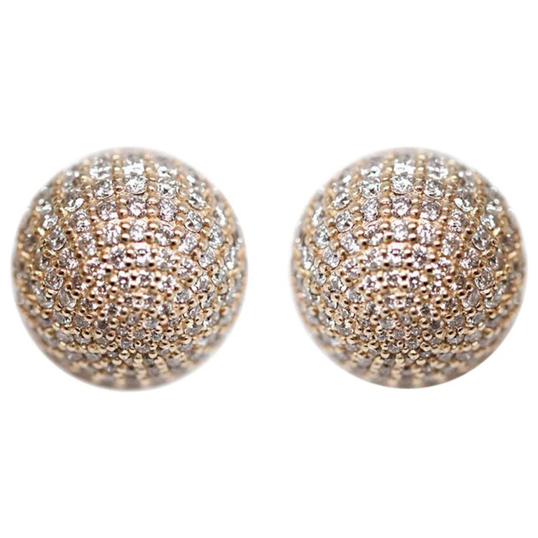 Diamond Ball Earrings at 1stDibs