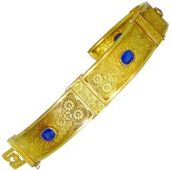 Antique Finely Chased Gold Link Bracelet, circa 1890