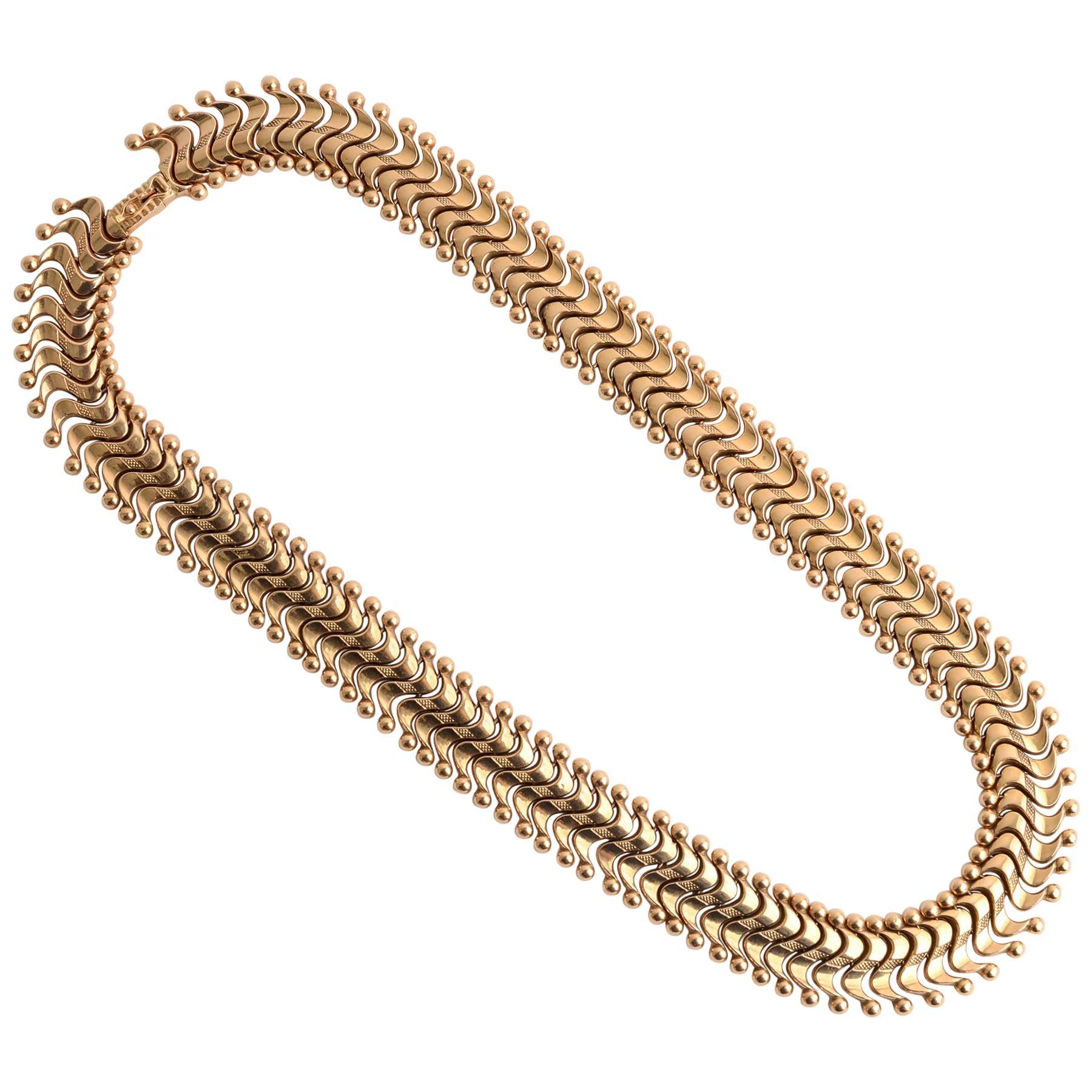 Retro Gold Links Necklace