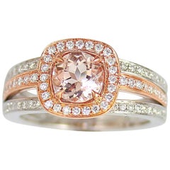 Frederic Sage 1.06 Carat Morganite and Diamond, Pink/ White Gold Ring