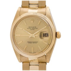 Rolex Yellow Gold Oyster Perpetual Date self winding wristwatch, Ref 1500 