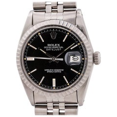 Rolex Stainless Steel Datejust Black Dial Automatic wristwatch Ref 16030, c1979