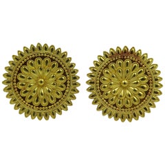 Lalaounis Gold Disc Earrings