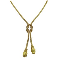 Lalaounis Gold and Ruby Lariat Necklace