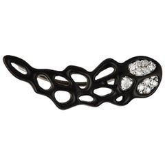 FLOWEN Pendiente de plata de ley Eyra en gommato negro y diamantes