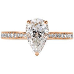 Mark Broumand 1.97 Carat Pear Shaped Diamond Engagement Ring