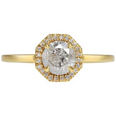 Rachel Boston 18 karat Yellow Gold Grey Salt and Pepper Diamond Engagement Ring