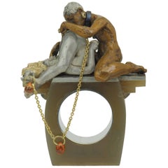 Karl Wunderlich Silver Bronze Sapphire Ring "Koenigskinder2" "King´s Children"