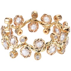 Orchard 18k Gold Rose Cut Diamond Eternity Wavy Band Custom Made to Order