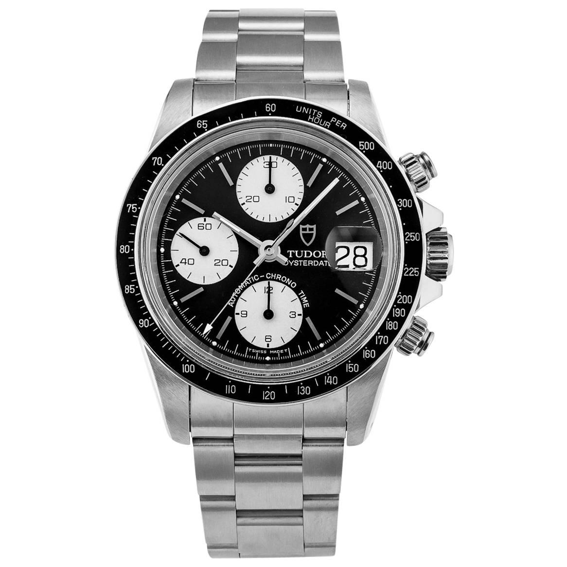 Rolex Tudor Stainless Steel Oysterdate Big Block Chronograph Wristwatch