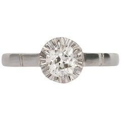 Antique .63 Carat Platinum Diamond Engagement Ring