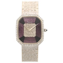 Piaget Ladies White Gold Diamond Rubelite Onyx Bracelet Manual Wristwatch