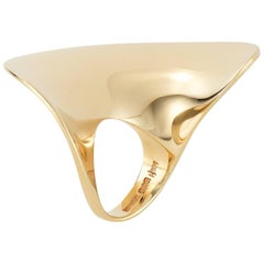Danish Designer Hoh Gold Saucer Ring