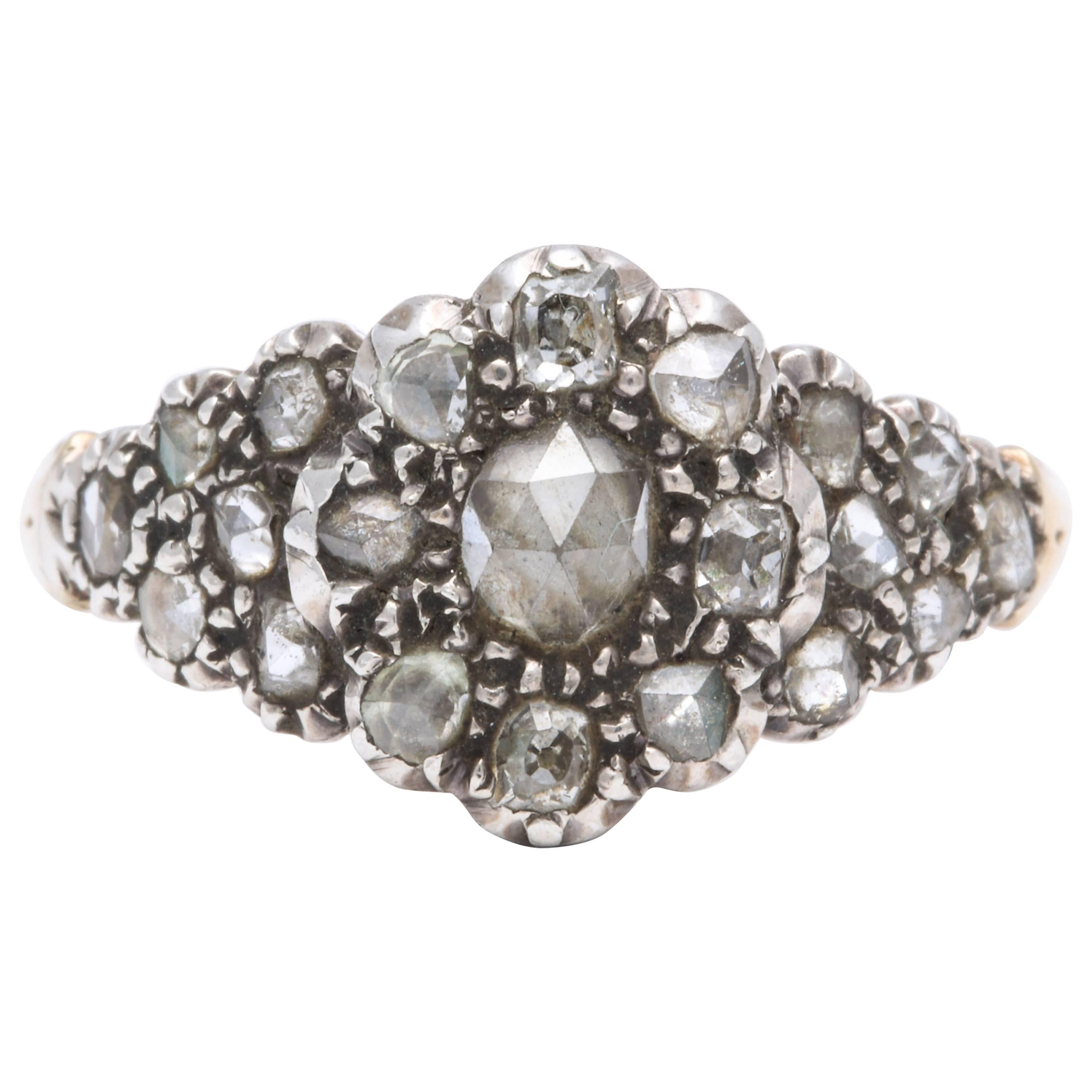 Antique Georgian Ladies Diamond Cluster Ring