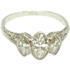 Vintage Tiffany & Co. Three-Stone Marquise Diamond Ring