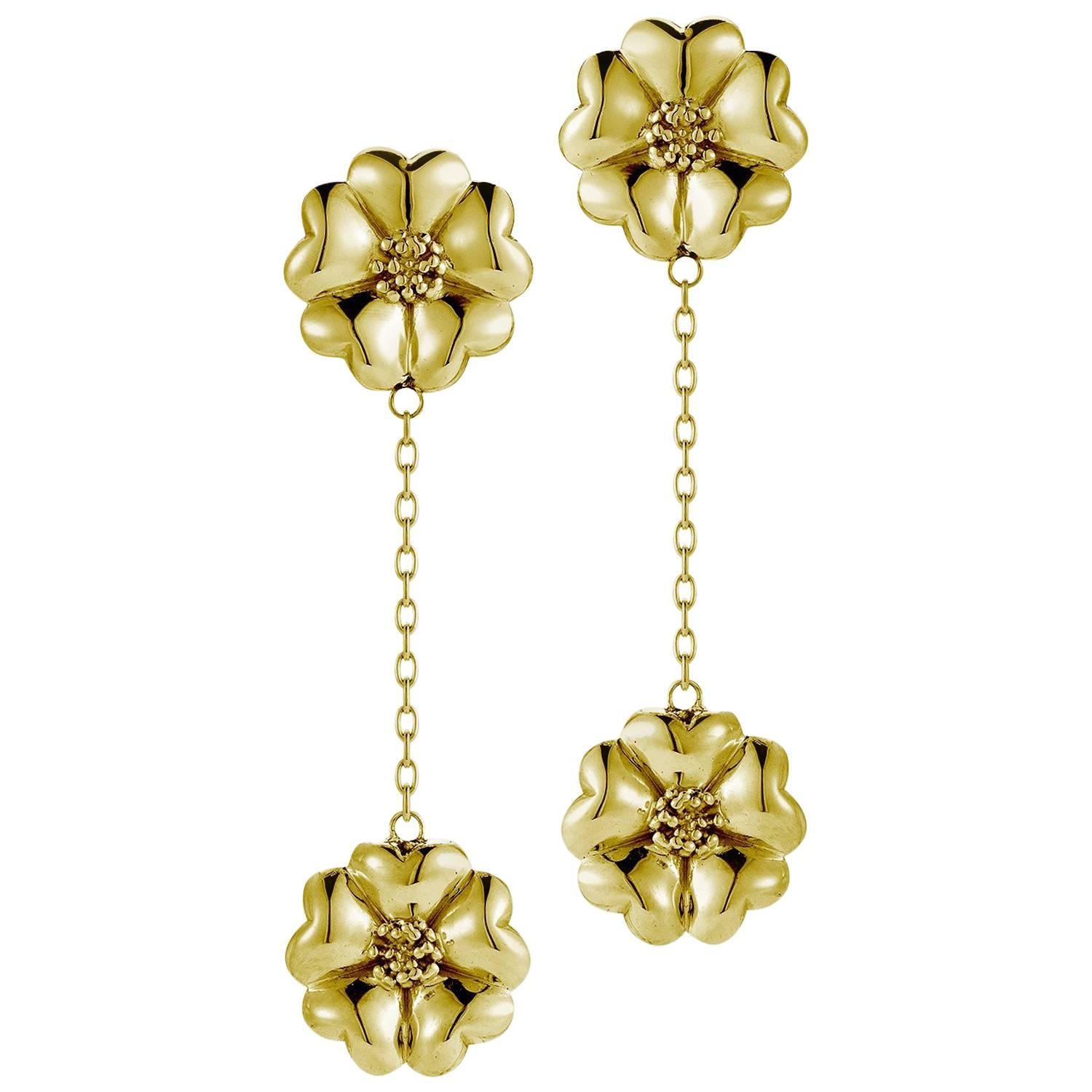 VAHE NALTCHAYAN Gold Intaglio Chain Link Drop Earrings at 1stDibs