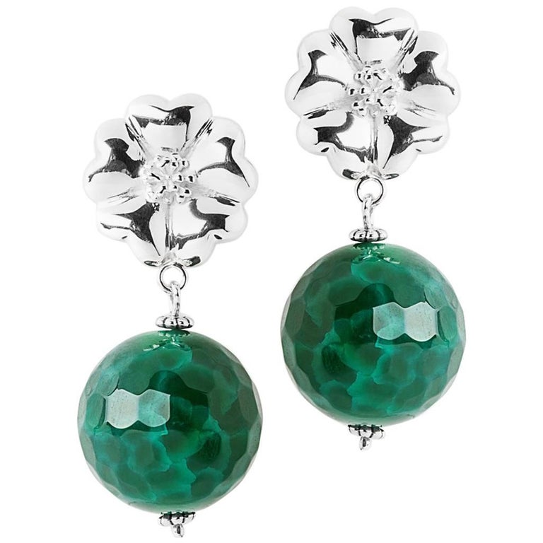 925 Sterling Silver Blossom Jade Earrings For At 1stdibs 925 Sterling Silver Blossom Jade Earrings For