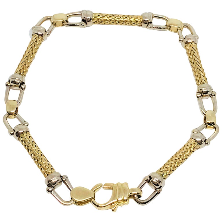 14 Karat Gold TwoTone Ladies Bracelet For Sale at 1stDibs