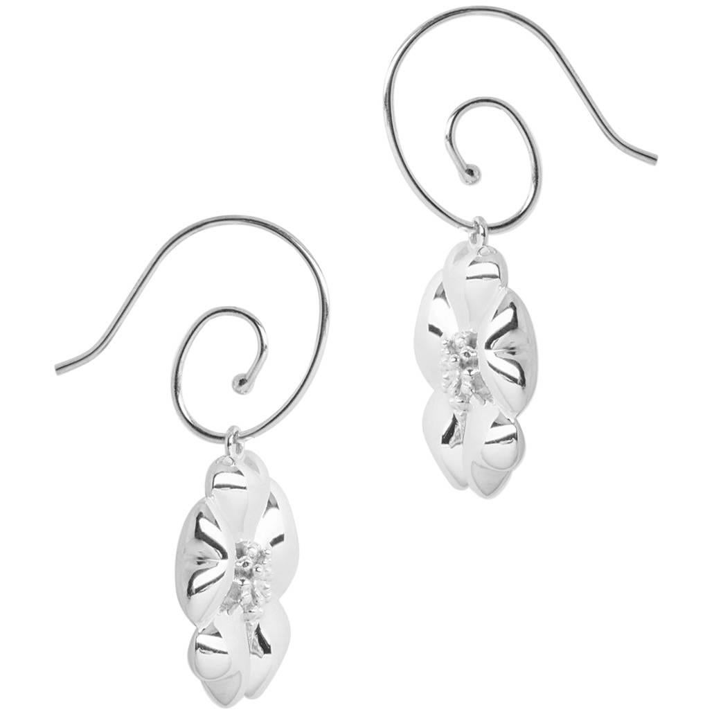.925 Sterling Silver Blossom Circular Earwires For Sale