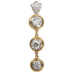 Beautiful Diamond Gold Drop Pendant and Pearl Necklace Estate Fine Jewelry