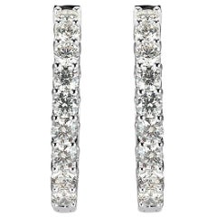 Mark Broumand 7.00 Carat Round Brilliant Cut Diamond Earrings in 14 Karat Gold