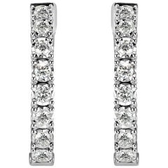 Mark Broumand 1.50ct Round Brilliant Cut Diamond Hoop Earrings in 14k White Gold