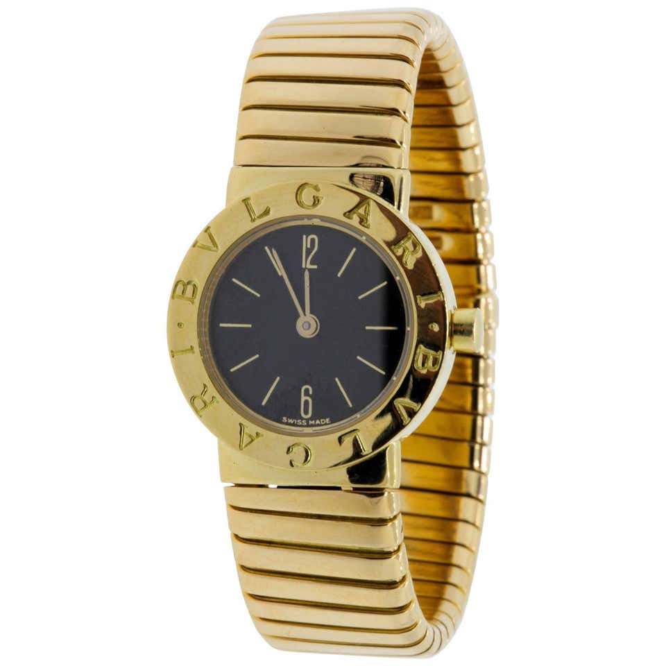Bulgari Ladies Yellow Gold Tubogas Wristwatch at 1stDibs