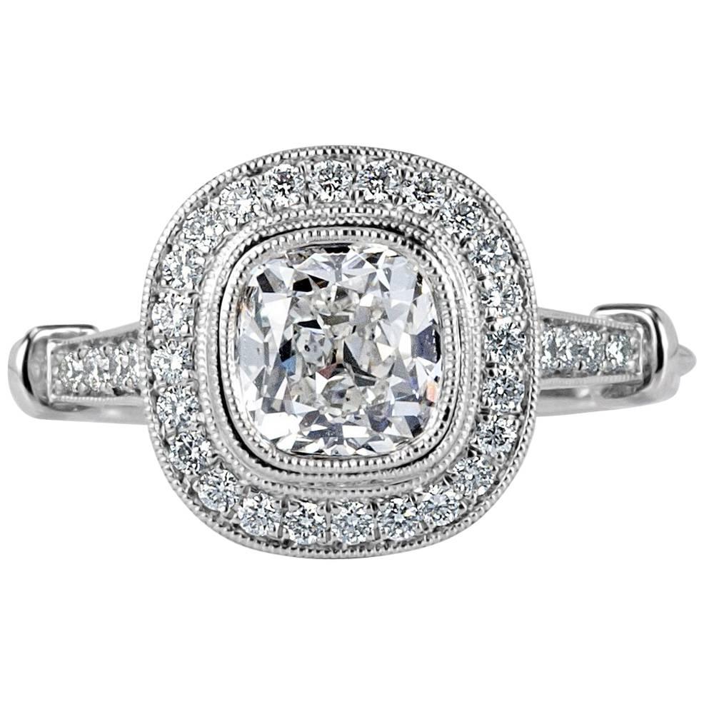 Mark Broumand 1.80 Carat Old Mine Cut Diamond Engagement Ring