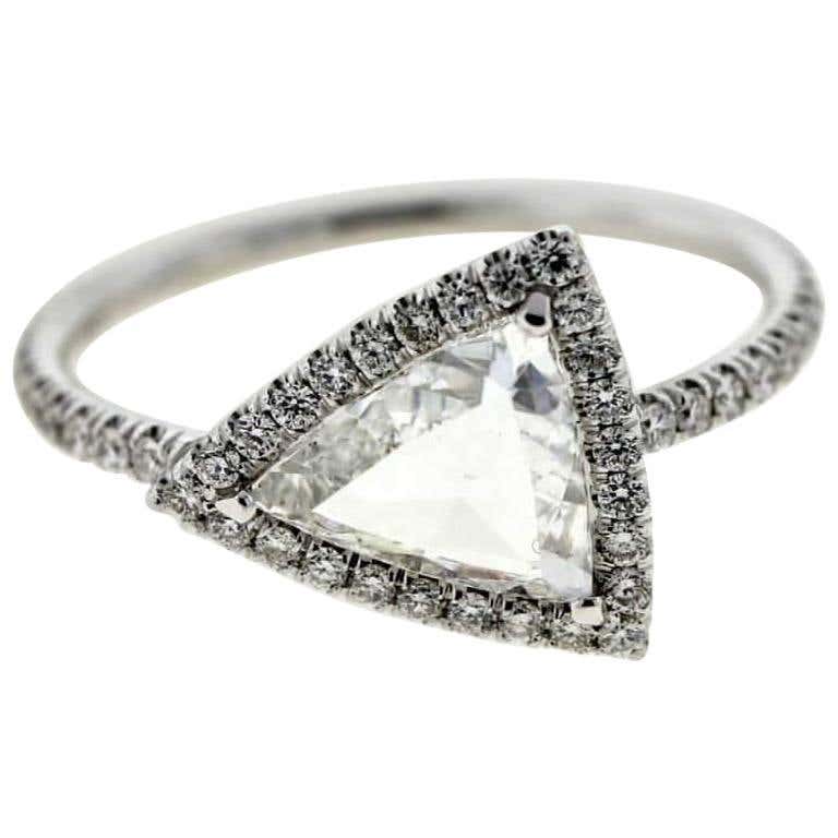 Triangle Diamond (Certified) Engagement Ring at 1stDibs | triangle ...