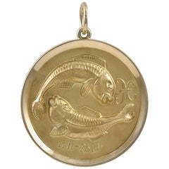 Retro Gold Pisces Pendant/Charm