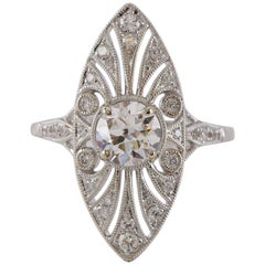 Antique Old Cut 0.79 Carat Diamond WGI Certified Ring