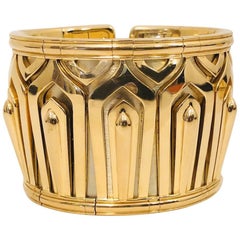 Captivating Cartier 18 Karat Pharoan Collection Cuff Bracelet