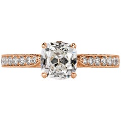 Mark Broumand 1.80 Carat Old Mine Cut Diamond Engagement Ring