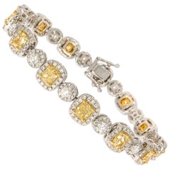 White and Canary Diamond Bracelet