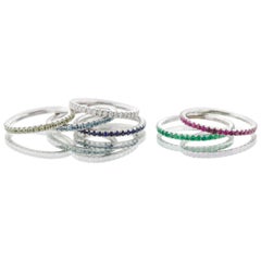 Stackable Birthstone Rings, Diamond, Rubies, Sapphires, Emeralds