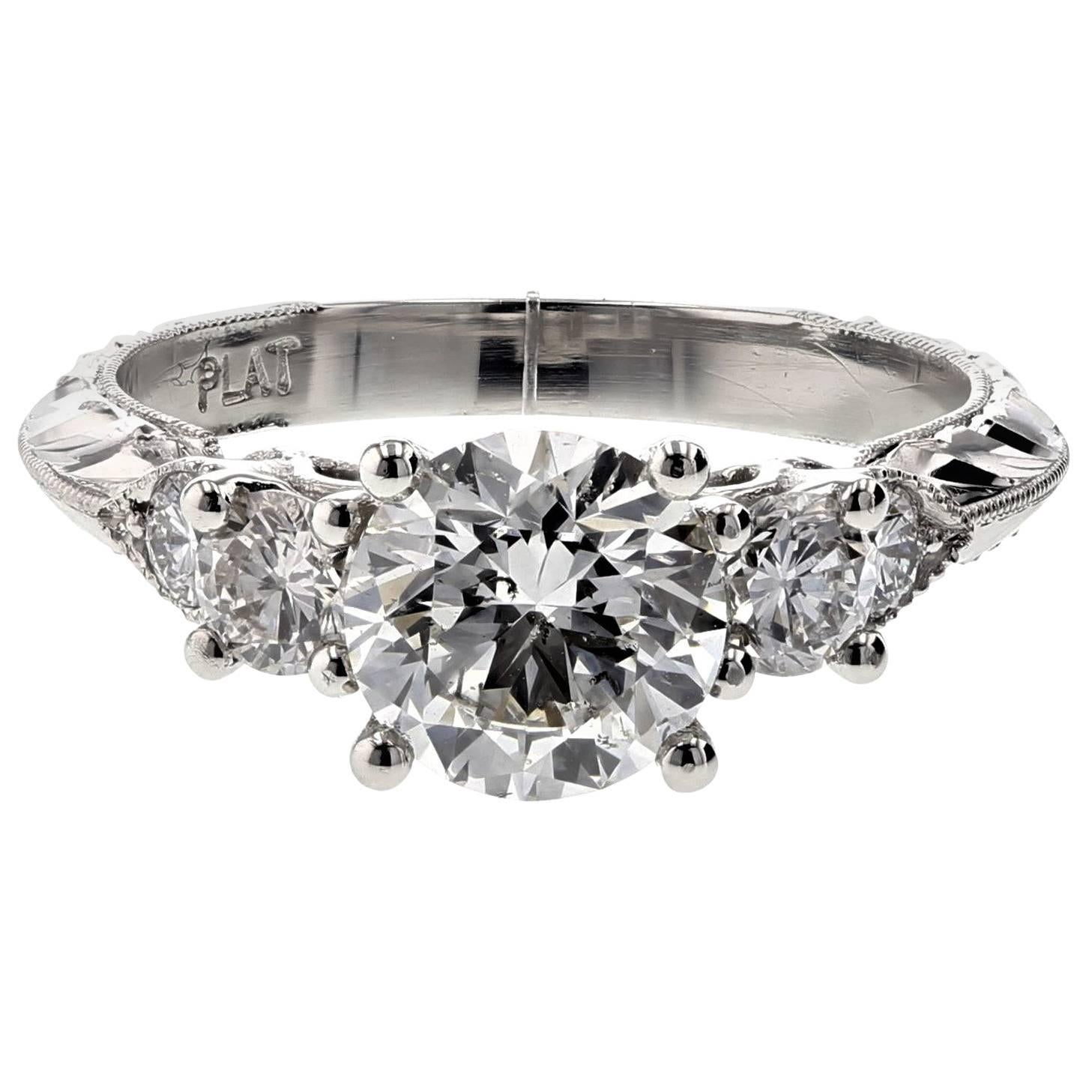 Seven-Stone Diamond Engagement Ring in Platinum (GIA Certified)