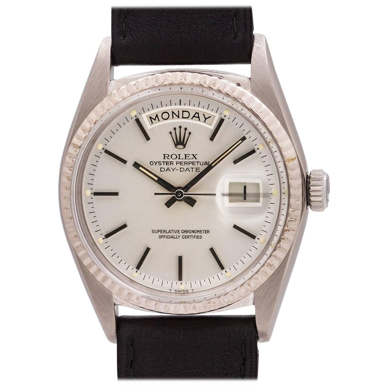 Rolex White Gold Day Date President Self Winding Wristwatch Ref 1803, circa 1967