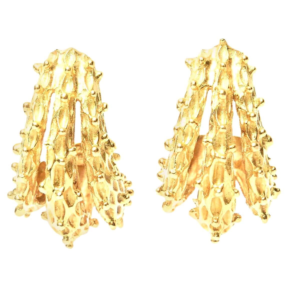 Boucles d'oreilles vintage en or 18 carats Pierce italiennes