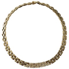 Estate Cartier Maillon Panthere Necklace in 18 Karat Yellow Gold with Diamonds