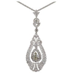 Edwardian 2.10 Carat Diamond Rare Pendant